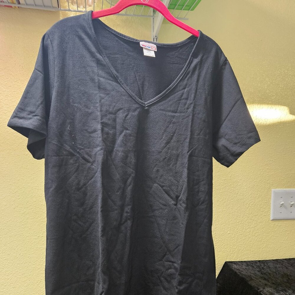 American Sweetheart L Black T-Shirt, 60% Cotton, 40% Polyester